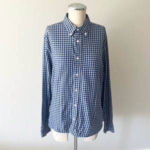 Men’s Ash & Erie plaid gray and blue checkered button down